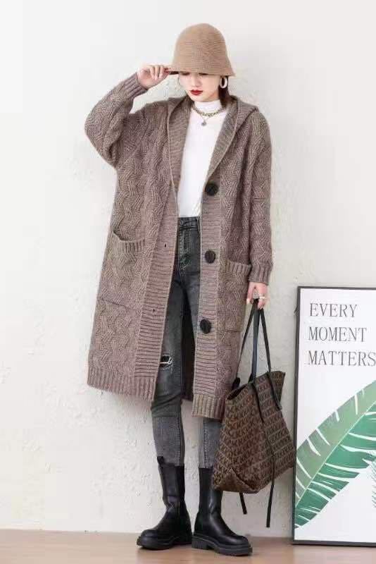 Women Knitted Long Cardigan Sweaters-Outerwear-Free Shipping at meselling99