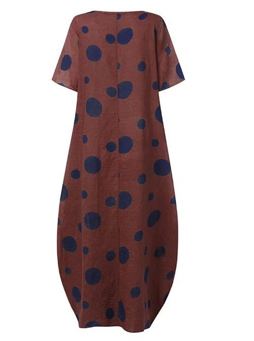 Short Sleeves Bohemian Loose Long Dress-Maxi Dresses-Free Shipping at meselling99