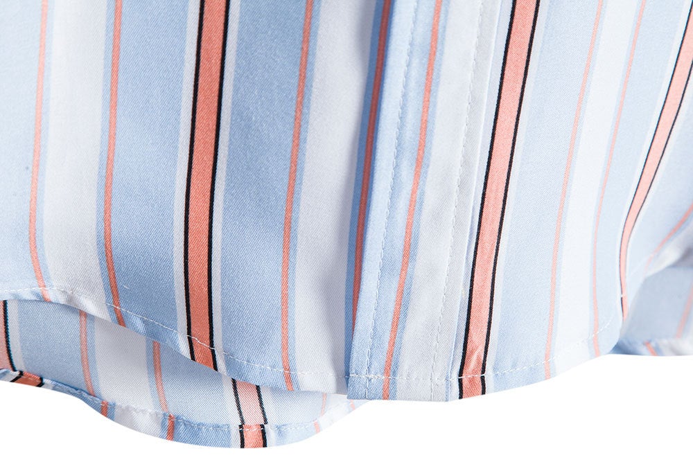 Summer Casual Striped Print Men's Shirts-Shirts & Tops-Free Shipping at meselling99