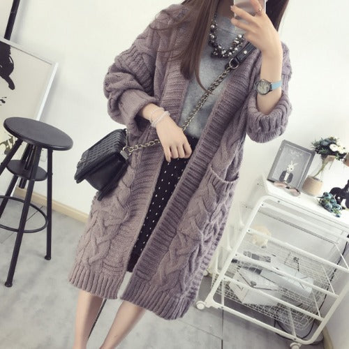 Casual Women Cardigan Knitted Wear-Cardigan Tops-Purple-One Size-Free Shipping at meselling99