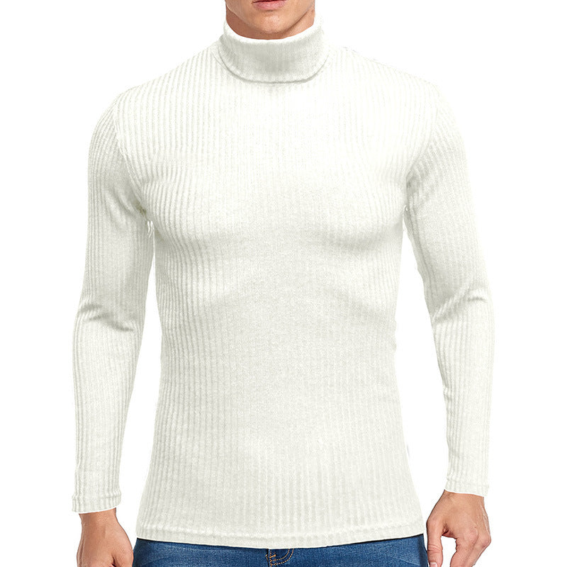 Fall Turtleneck Long Sleeves Knitted Sweaters-Shirts & Tops-White-S-Free Shipping at meselling99