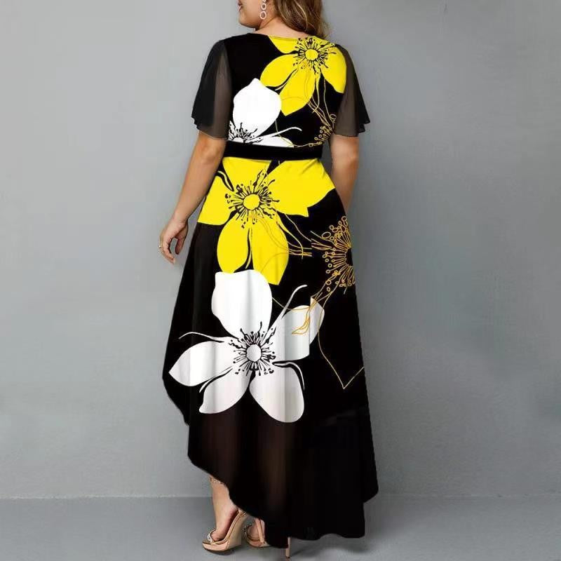 Women Floral Print Plus Sizes Women Dresses-Dresses-Free Shipping at meselling99