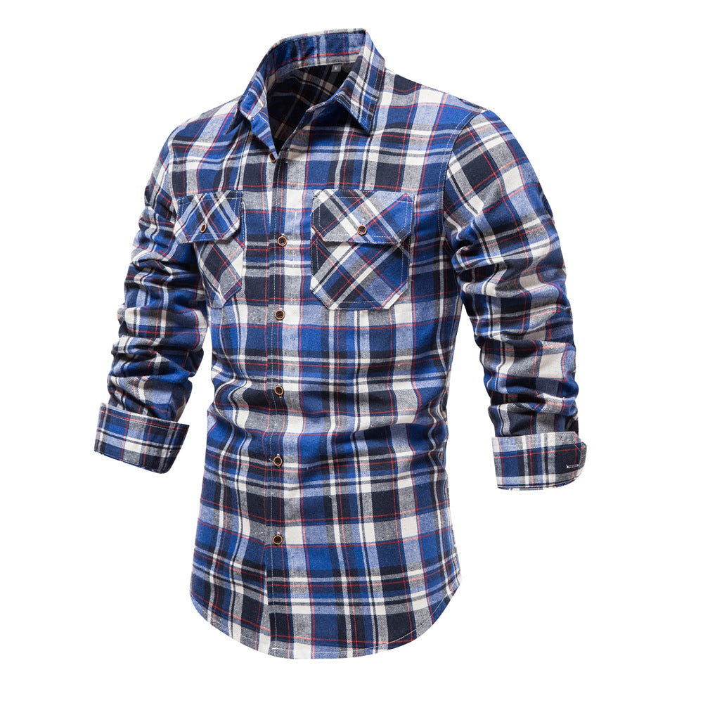 Fall Plaid Long Sleeves Shirts for Men-Shirts & Tops-Free Shipping at meselling99