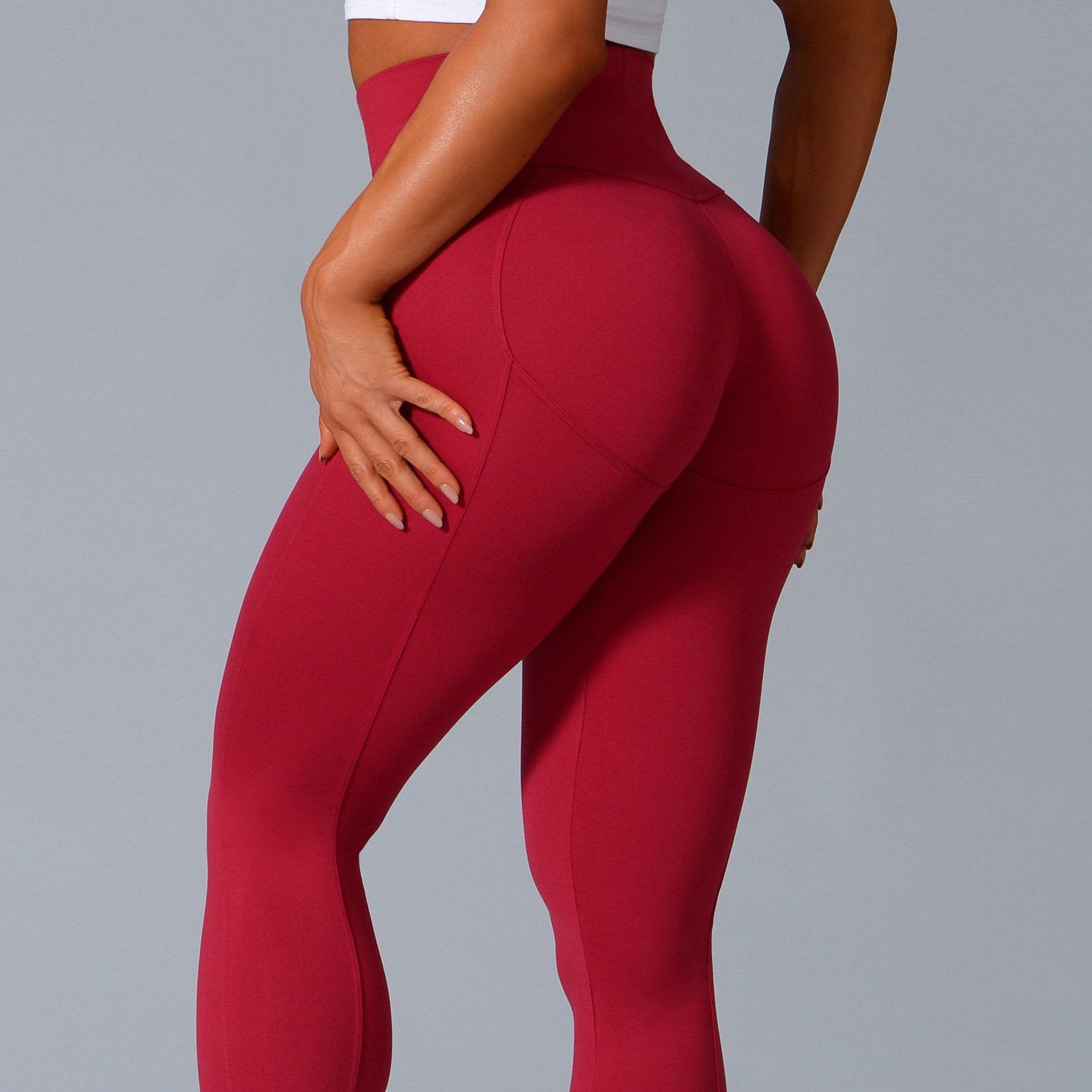 Sexy High Waist Women Running Sports Yoga Leggings-Activewear-Red-S-Free Shipping at meselling99