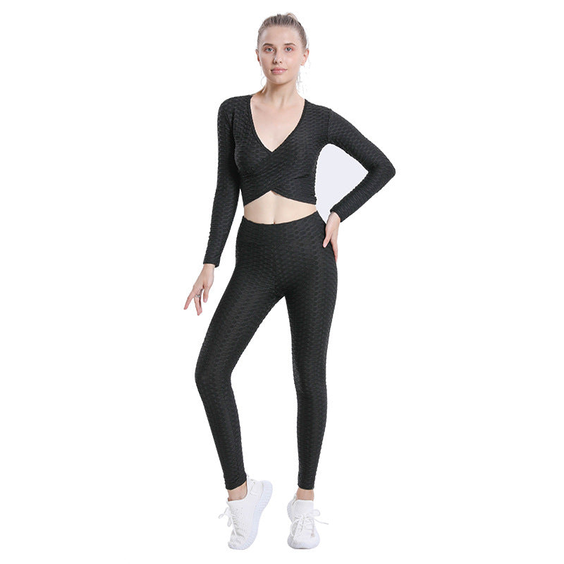 Sexy Bubble Design Women Gym Outfits-Activewear-Black-S-Free Shipping at meselling99