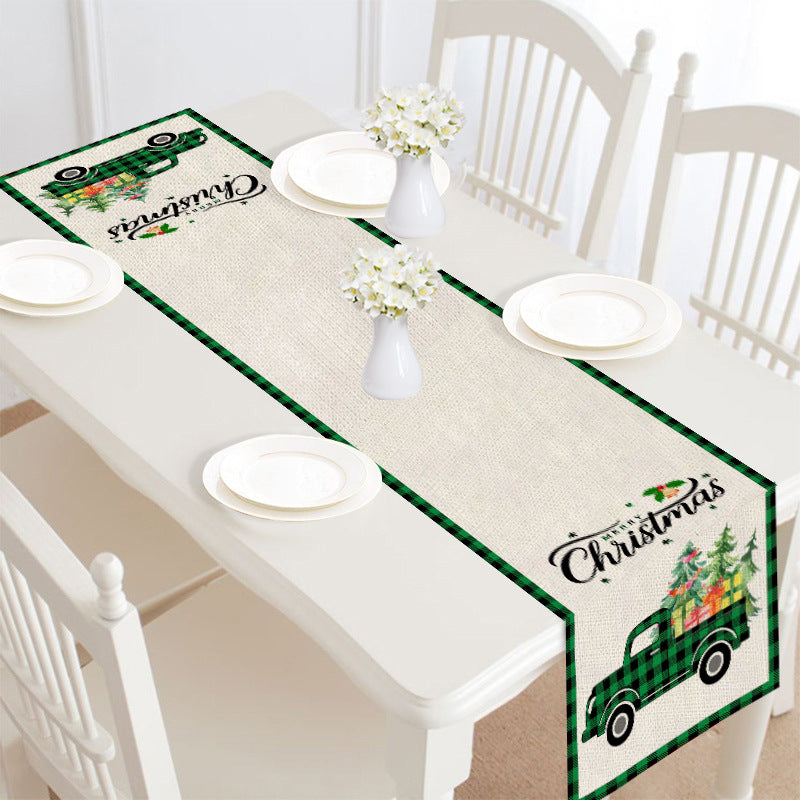 Merry Christmas Linen Table Runner-Table Runners-Style9-Free Shipping at meselling99