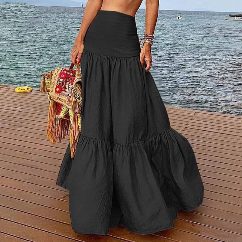 Plus Sizes High Waist Beach Skirts-Black-S-Free Shipping at meselling99