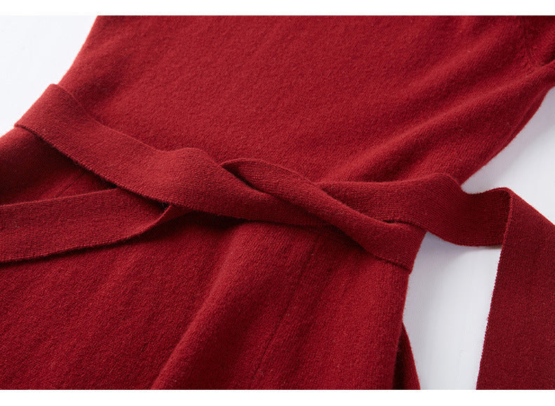 Elegant Turtleneck Woolen Fall Knitting Dresses-Dresses-Free Shipping at meselling99