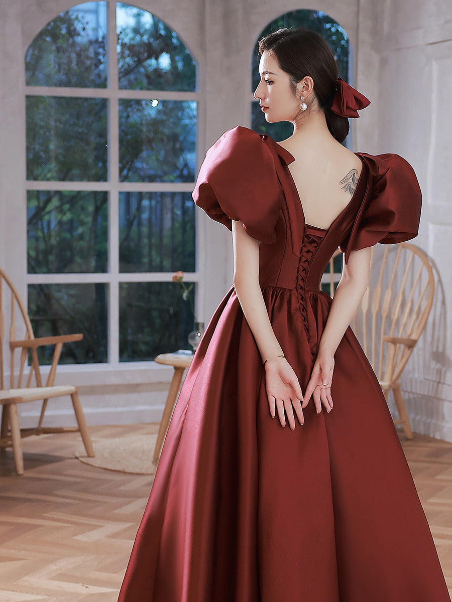 Elegant Wine Red Ball Gown Dresses-Dresses-Free Shipping at meselling99