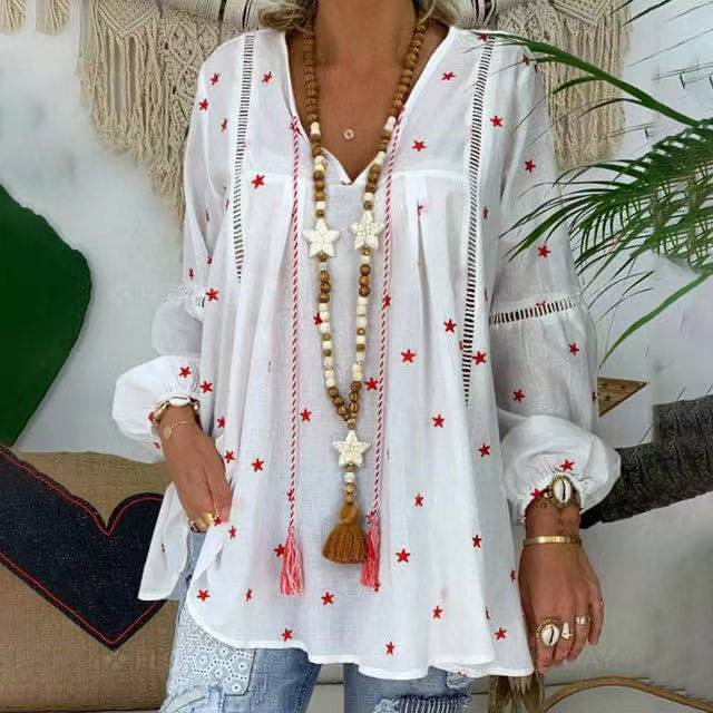 Women Summer Floral Print Plus Size Lace Blouses--Free Shipping at meselling99