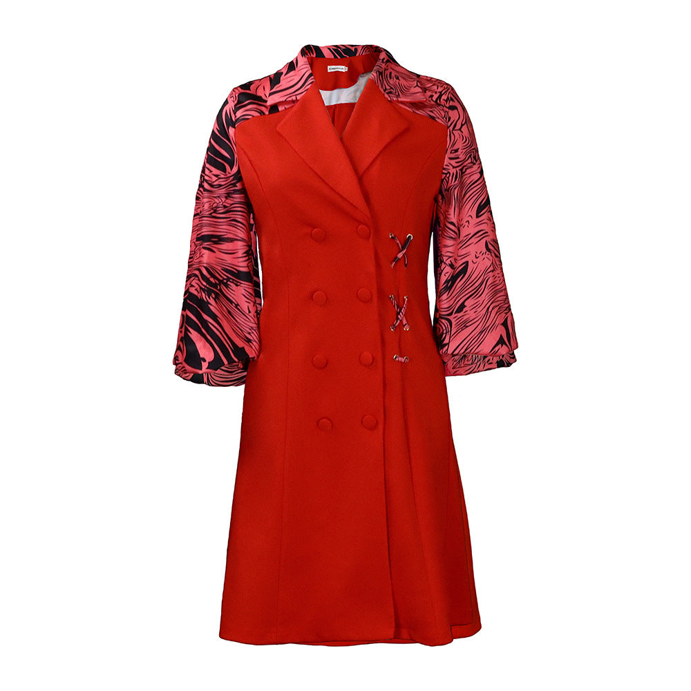 Fashion Plus Sizes Blazer Dresses-Dresses-Red-S-Free Shipping at meselling99