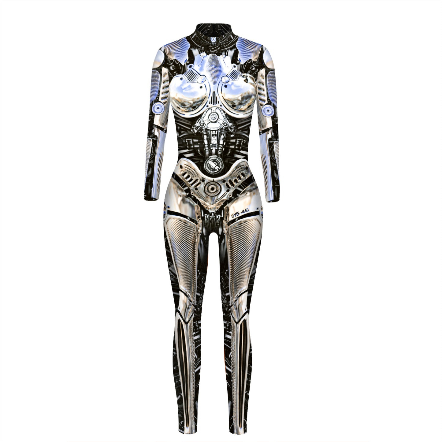 Halloween Skeleton Print Long Sleeves Slim Jumpsuits Cosplay-Costumes & Accessories-BAX168-S-Free Shipping at meselling99