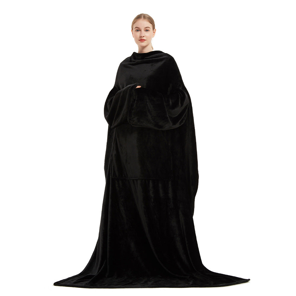 Multi Functional Fleece Throw Blankets for Watching TV-sleepwear-Black-130*180-Free Shipping at meselling99