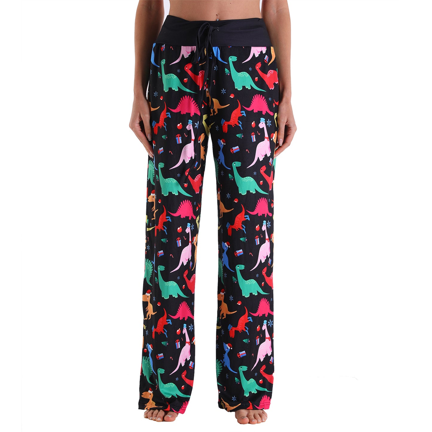 Casual Floral Print Women High Waist Trousers-Pajamas-2012-S-Free Shipping at meselling99
