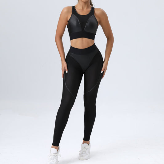 Sexy Black Two Pieces Sport Suits for Women-Activewear-Free Shipping at meselling99