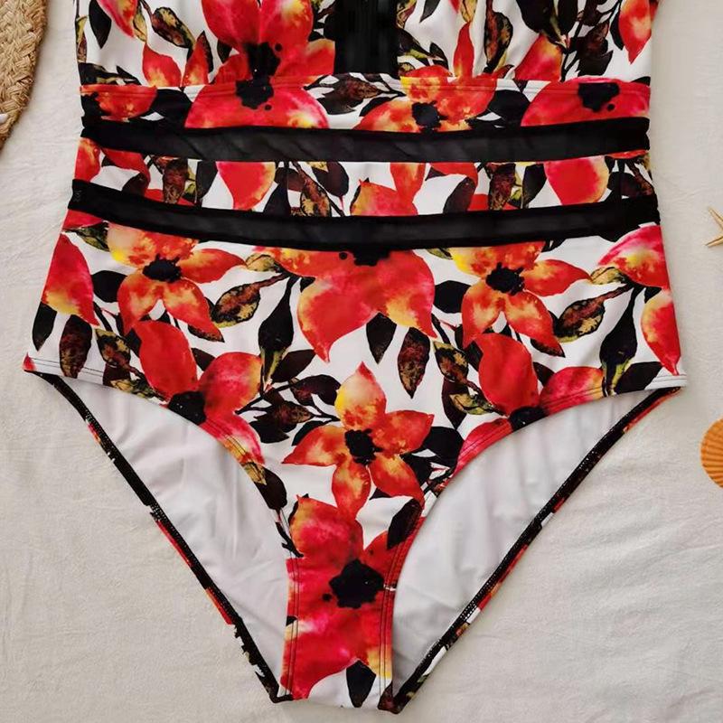 Women Floral Print Plus Sizes Conserved Swiming Suits--Free Shipping at meselling99