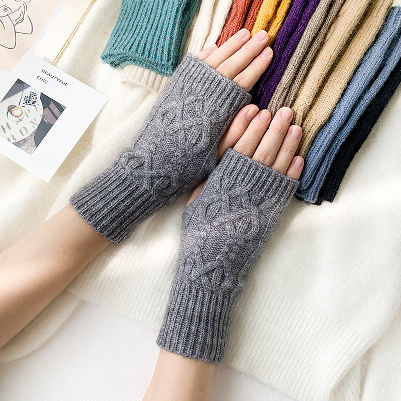 2 pairs/Set Winter Warm Figerless Knitted Gloves-Gloves & Mittens-Gray-One Size-Free Shipping at meselling99