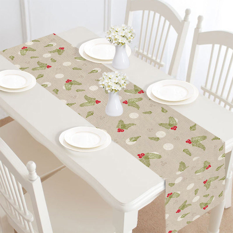 Merry Christmas Linen Table Runner-Table Runners-Style1-Free Shipping at meselling99