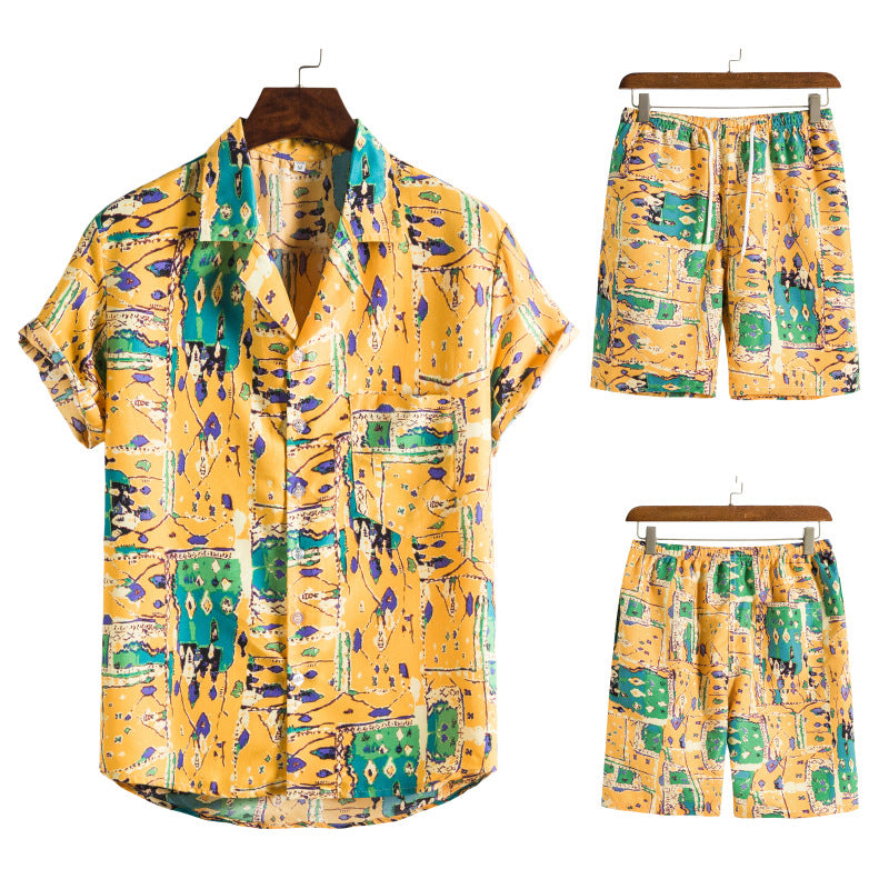 Summer Hawaii Floral Men‘s Beach Sets-Suits-Free Shipping at meselling99
