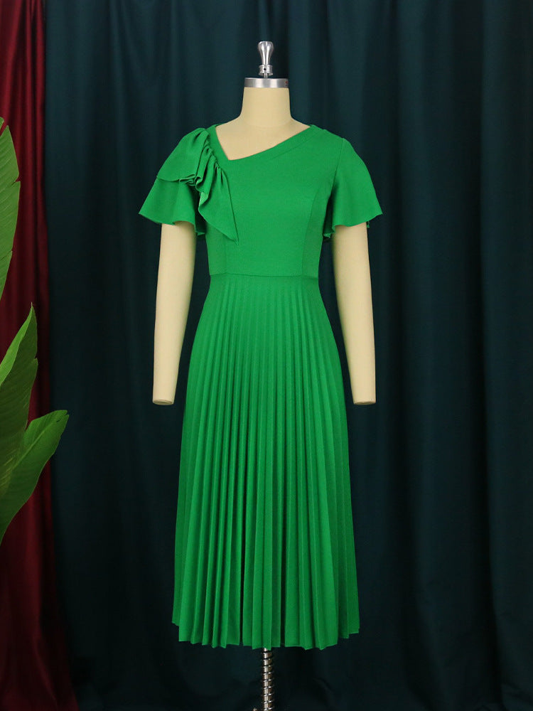 Elegant Dress Elegant Ruffled Summer Short Sleeves Dresses-Dresses-Free Shipping at meselling99