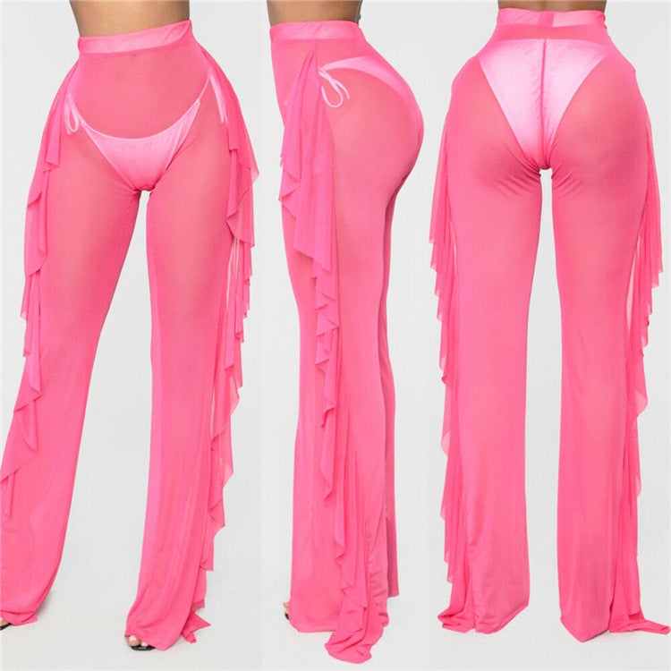 Sexy See Throught Summer Beach Holiday Pants-Swimwear-Pink-S-Free Shipping at meselling99