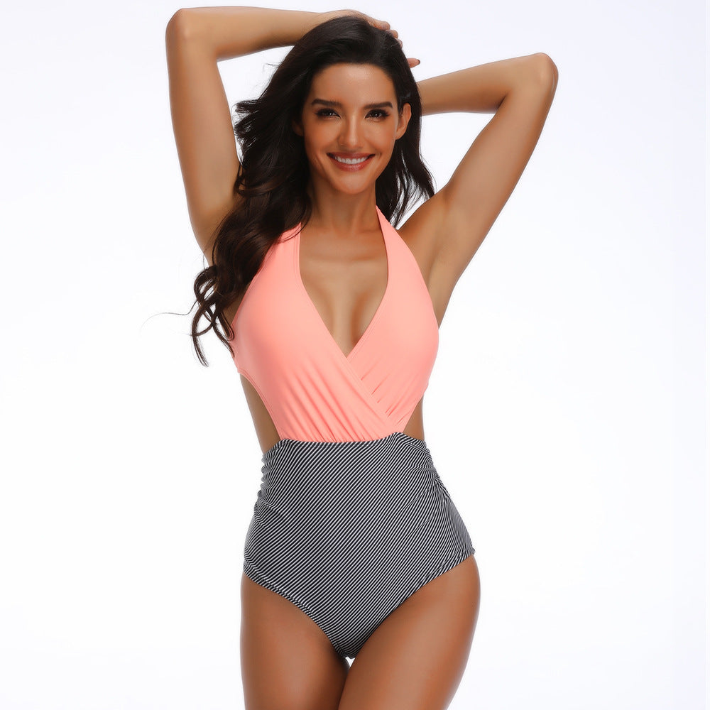 Sexy Halter One Piece Women's Swimsuits-Swimwear-G-S-Free Shipping at meselling99