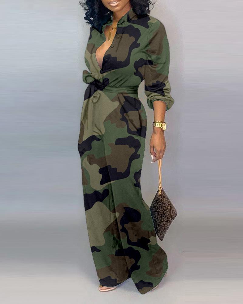 New Sexy Letter Print Women Jumpsuits-S-Camouglage-Free Shipping at meselling99