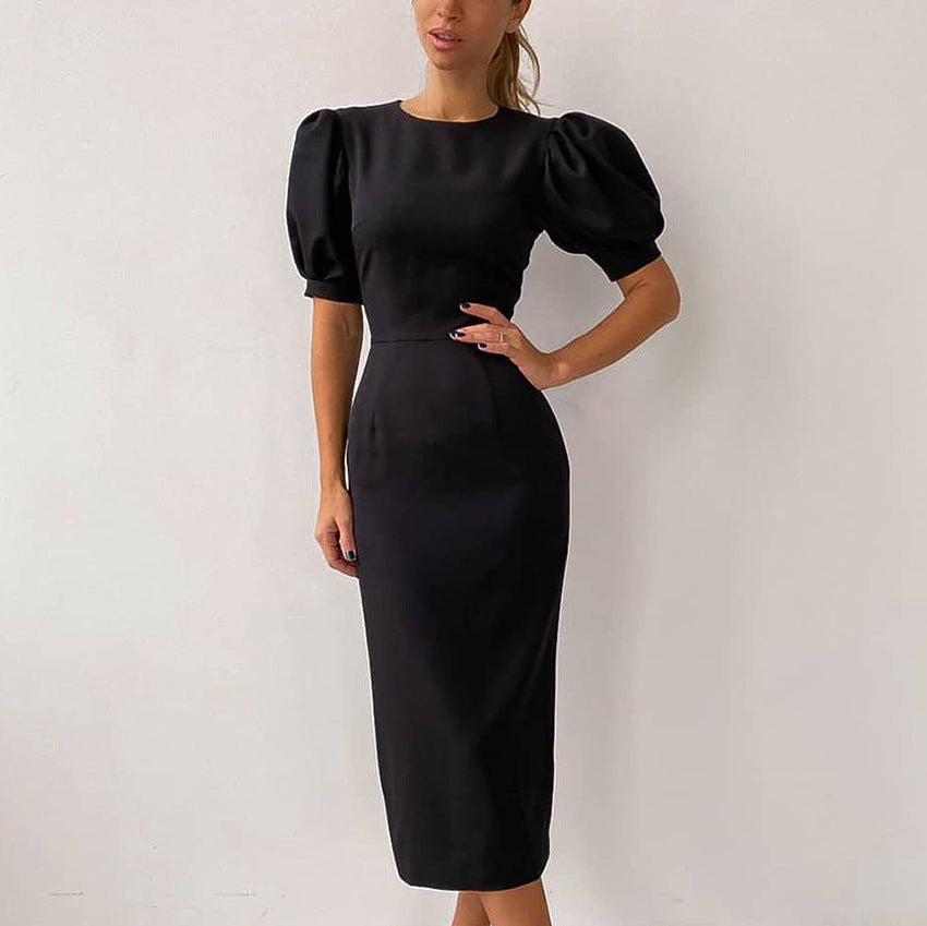 Sexy Short Sleeves Sheath Dresses-Dresses-Black-S-Free Shipping at meselling99