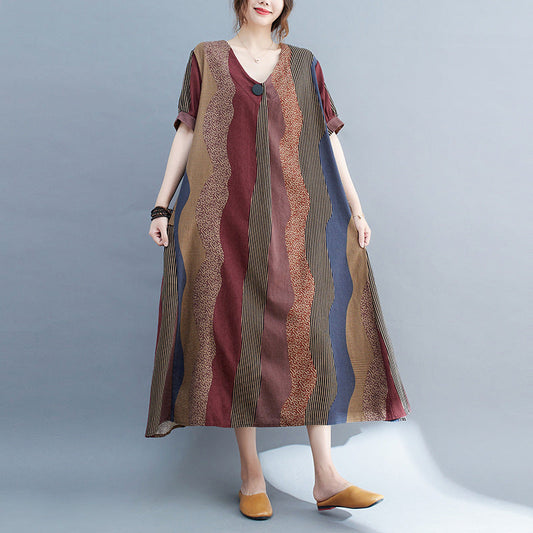 Vintage Short Sleeves Plus Sizes Women Dresses-Dresses-Free Shipping at meselling99