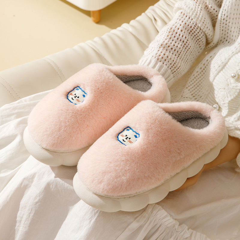 Comfortable Winter Plush Slippers for Couple-Shoes-Free Shipping at meselling99