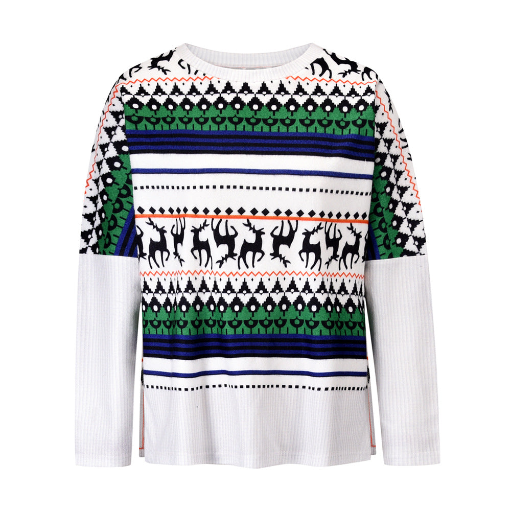 Christmas Long Sleeves Knitted Fall Sweater-Shirts & Tops-White-S-Free Shipping at meselling99