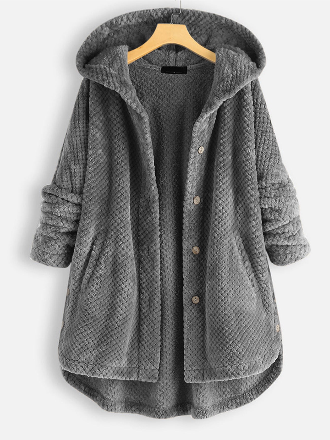 Casual Women Velvet Puls Sizes Hoodies Overcoat-Outerwear-Gray-S-Free Shipping at meselling99