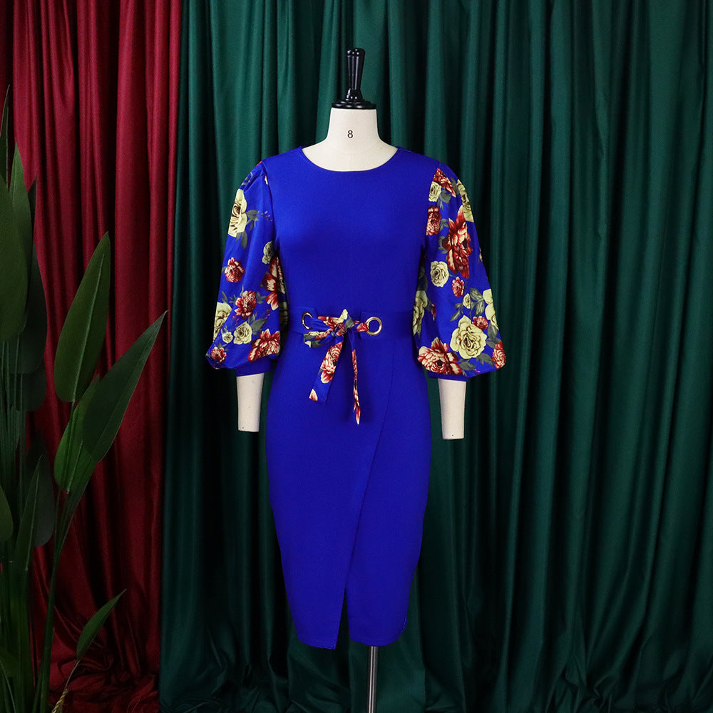 Classy Floral Print Plus Sizes Dresses for Women-Dresses-Free Shipping at meselling99