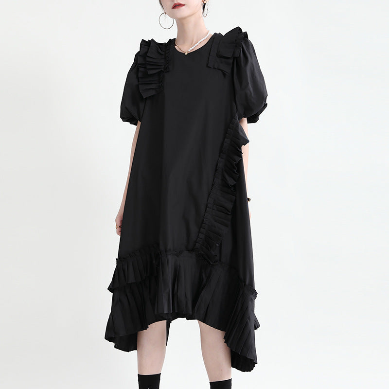 Elegant Irregular Girls Summer Long Dresses-Dresses-Black-S-Free Shipping at meselling99