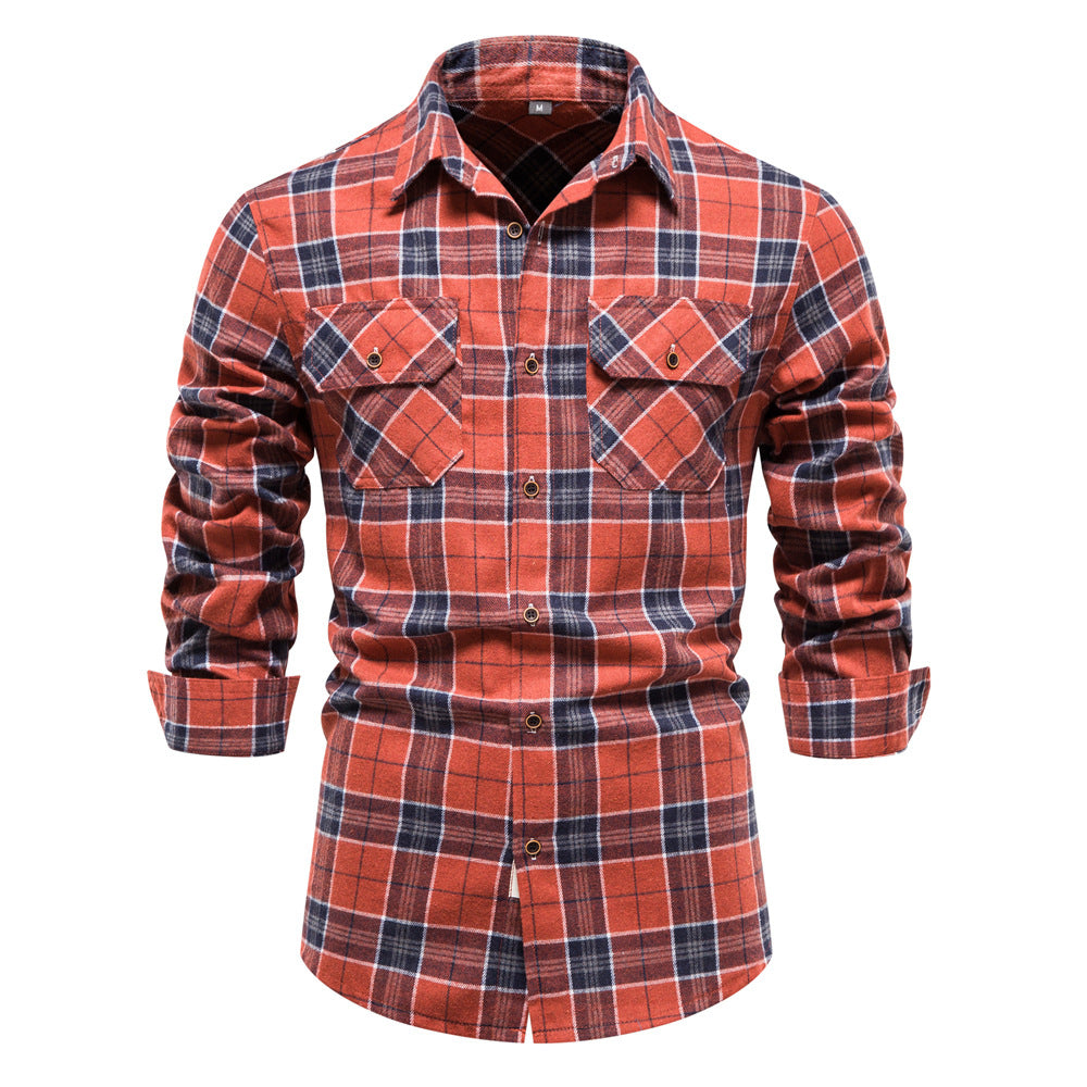 Fall Plaid Long Sleeves Shirts for Men-Shirts & Tops-D-S-Free Shipping at meselling99