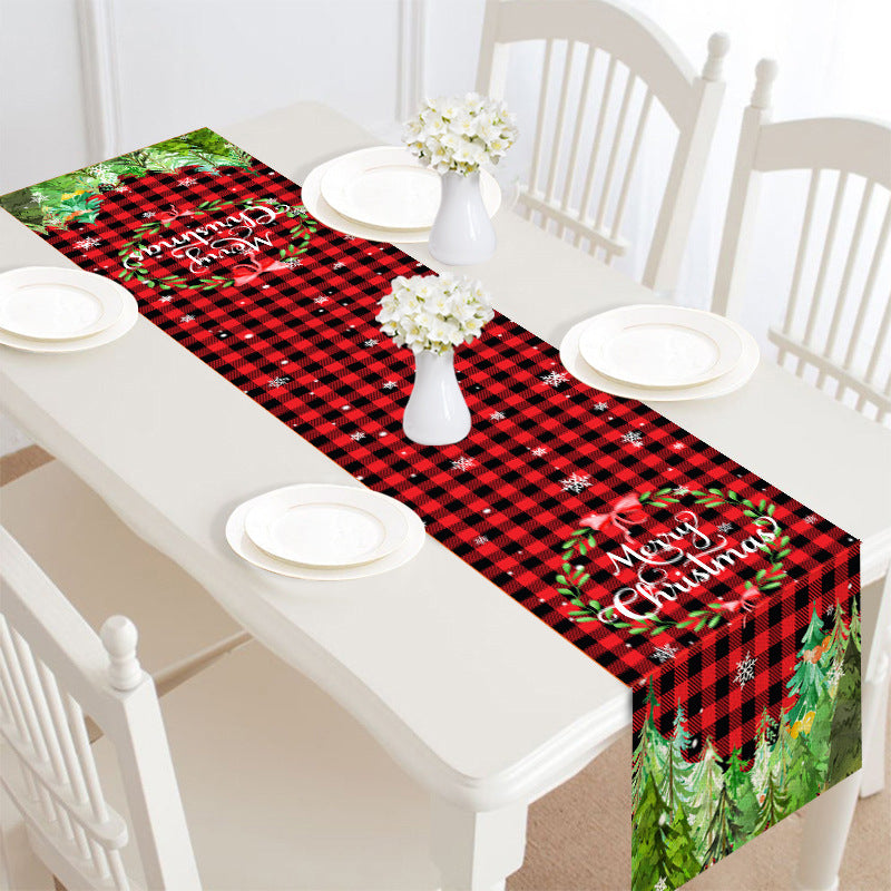 Merry Christmas Linen Table Runner-Table Runners-Style4-Free Shipping at meselling99