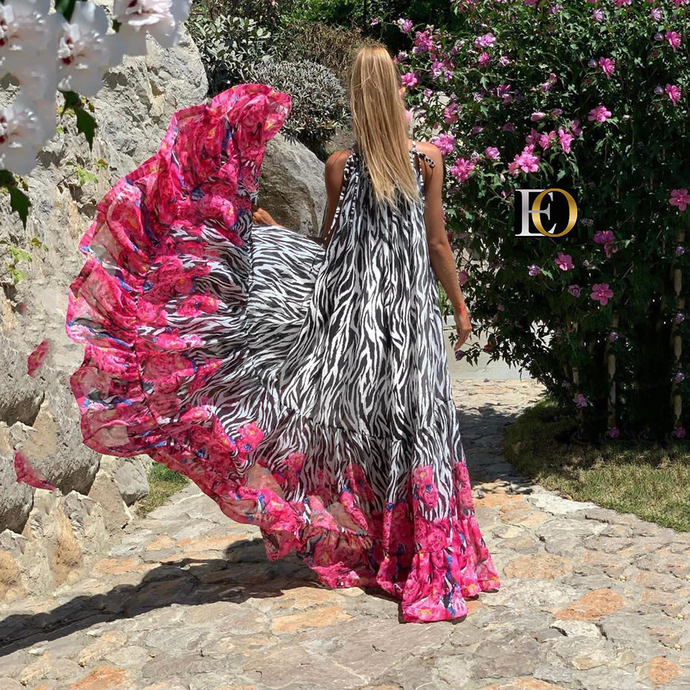 Amazing Floral Print Summer Beach Long Dresses-Boho Dresses-Free Shipping at meselling99
