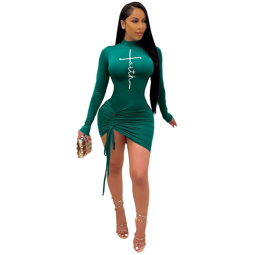 Sexy Long Sleeves Cross Design Mini Dresses-Dresses-Free Shipping at meselling99