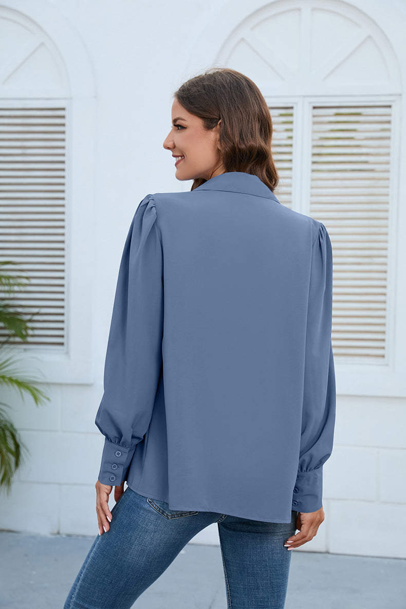 Casual Chiffon Long Sleeves Blouses for Women-Shirts & Tops-Free Shipping at meselling99