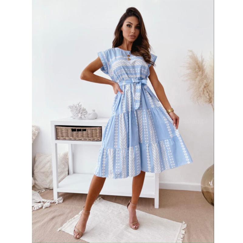 Women Fashion Irregular Mini Dresses-Mini Dresses-Sky Blue-S-Free Shipping at meselling99