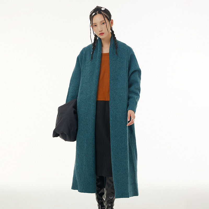Fall Women Knitted Long Coats-Coats & Jackets-Blue-One Size-Free Shipping at meselling99