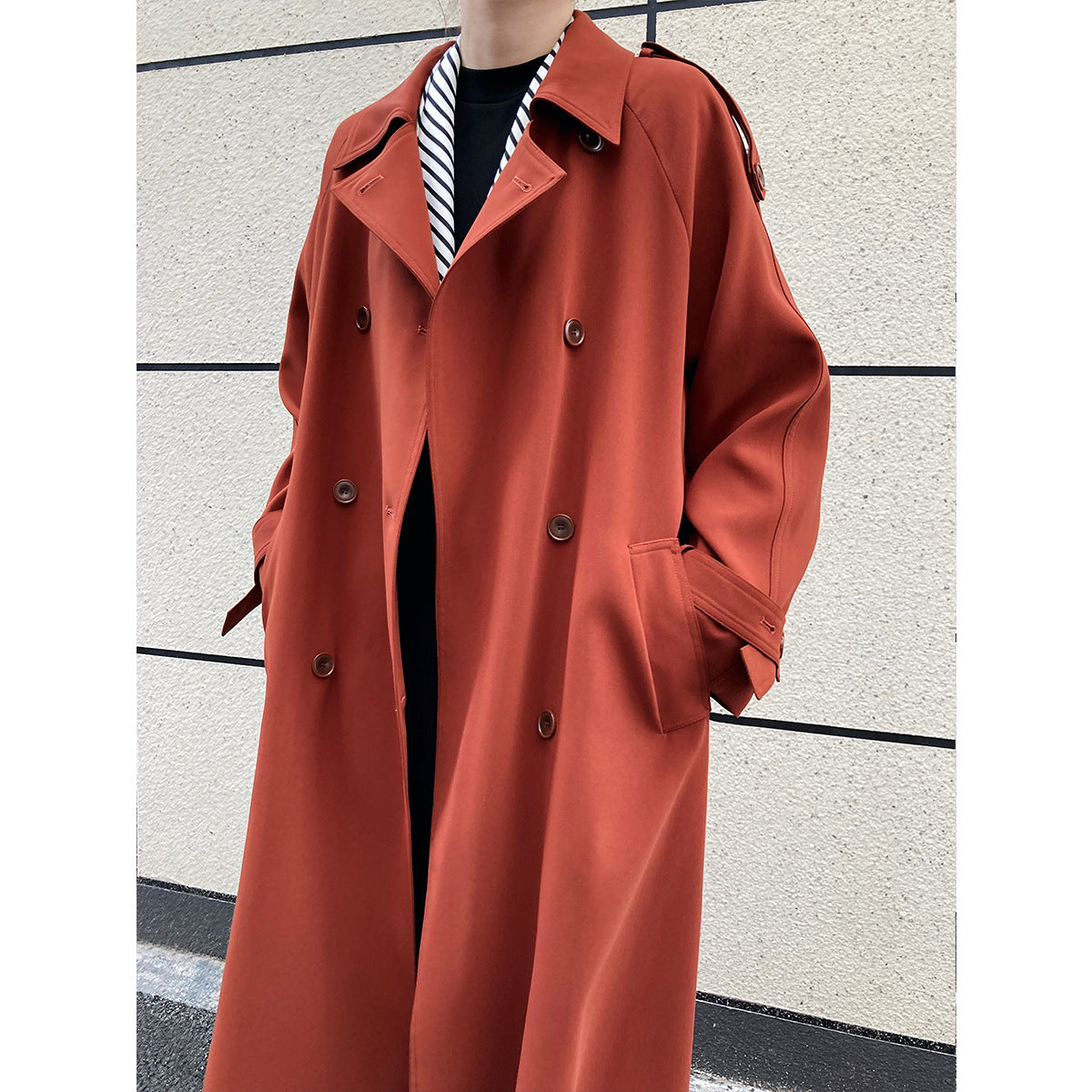 Fashion Fall Wind Break Long Overcoats for Women-Outerwear-Red-S-Free Shipping at meselling99