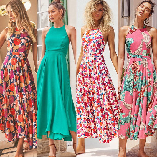 Sexy Floral Print Long Boho Summer Beach Dresses-Dresses-Free Shipping at meselling99