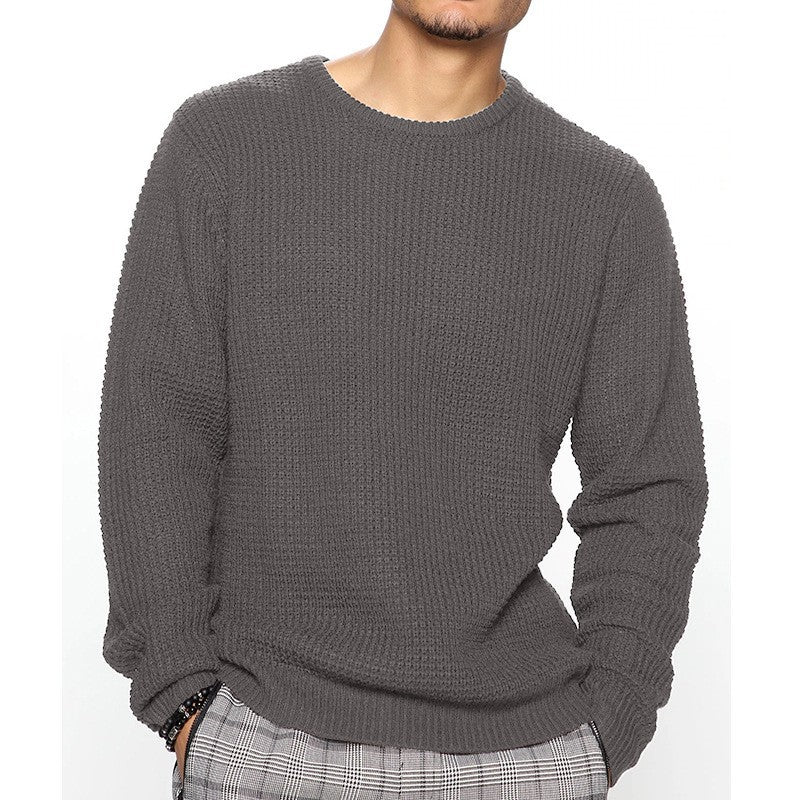 Casual Pullover Knitted Sweaters for Men-Shirts & Tops-Dark Gray-S-Free Shipping at meselling99