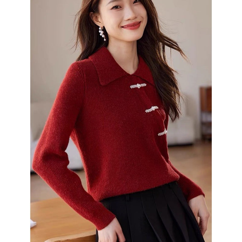 Elegant Christmas Red Vintage Sweaters-Coats & Jackets-Free Shipping at meselling99