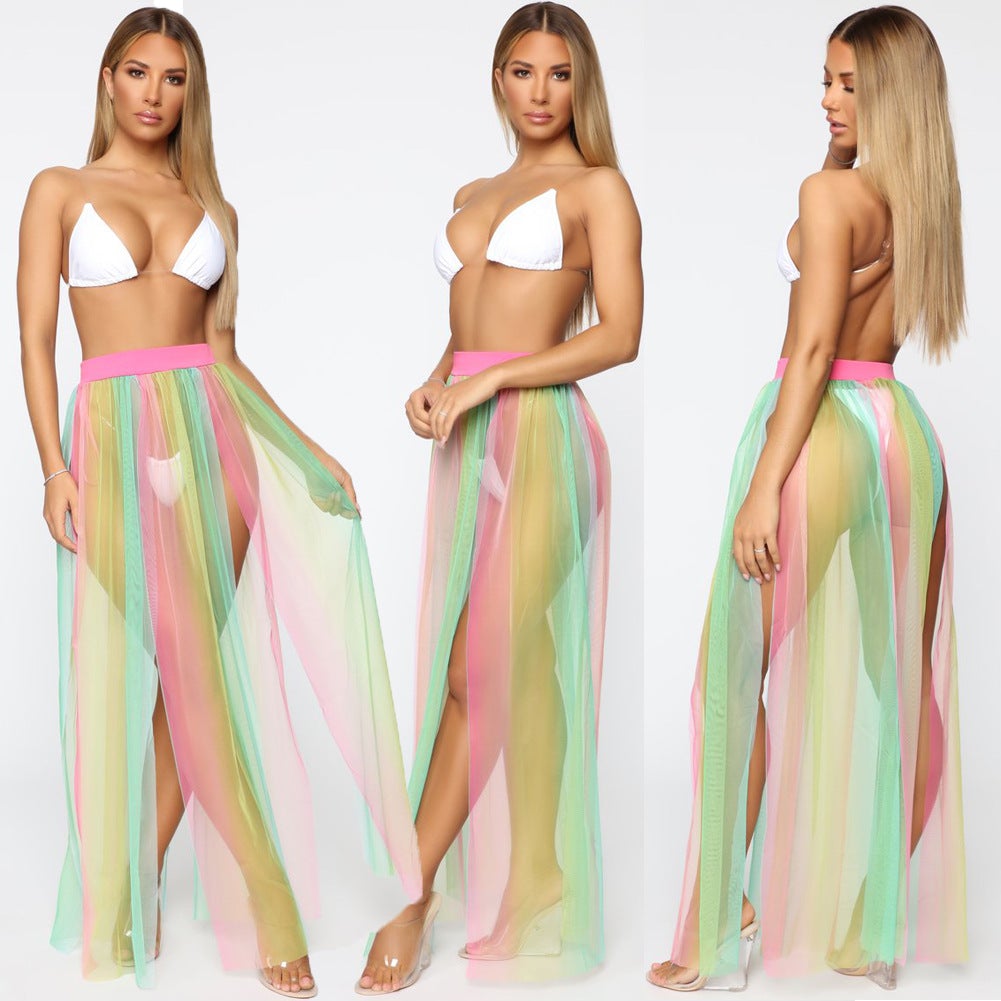 Summer See Through Beach Cover Up Skirt-Swimwear-Free Shipping at meselling99