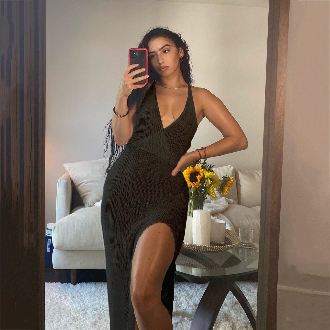 Sexy Summer Backless See Through Beach Dresses-Dresses-Black-S-Free Shipping at meselling99