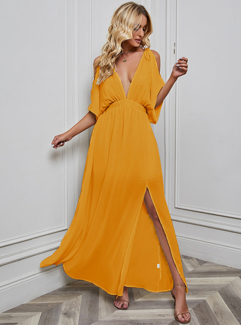 Sexy Chiffon Split Front Summer Long Dresses-Dresses-Free Shipping at meselling99