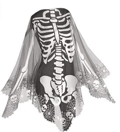 Halloween Lace Skeleton Print Cape-Costumes & Accessories-The Same As Picture-One Size-Free Shipping at meselling99