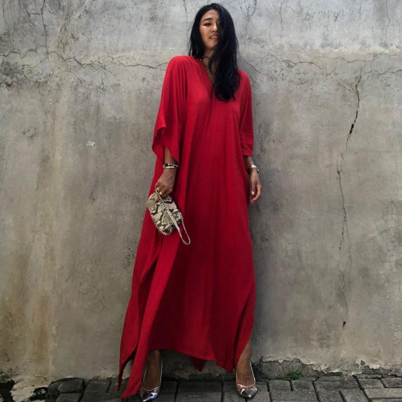 Casual Summer Holiday Long Romper Cover Up Dresses-Dresses-Red-One Size-Free Shipping at meselling99